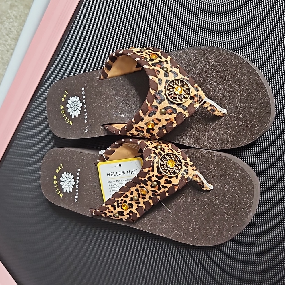 Women sandals yellowbox brand leopard rhinestones